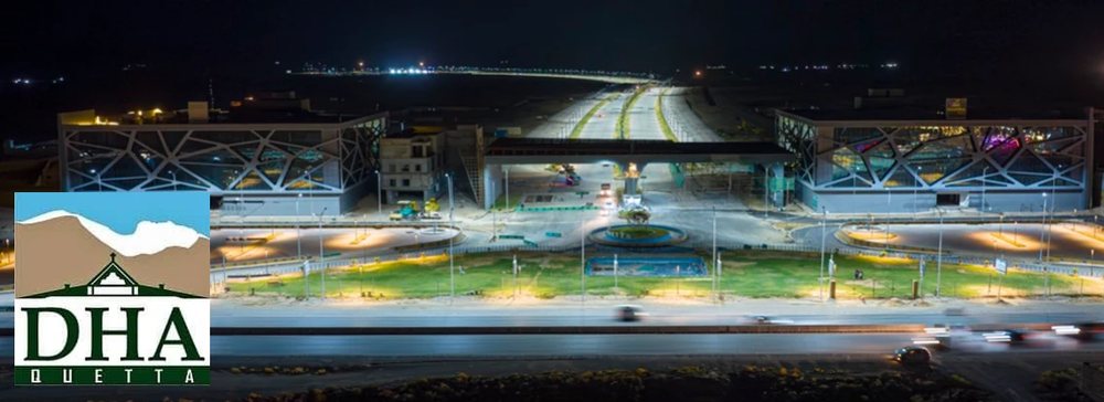 DHA Quetta entrance at night