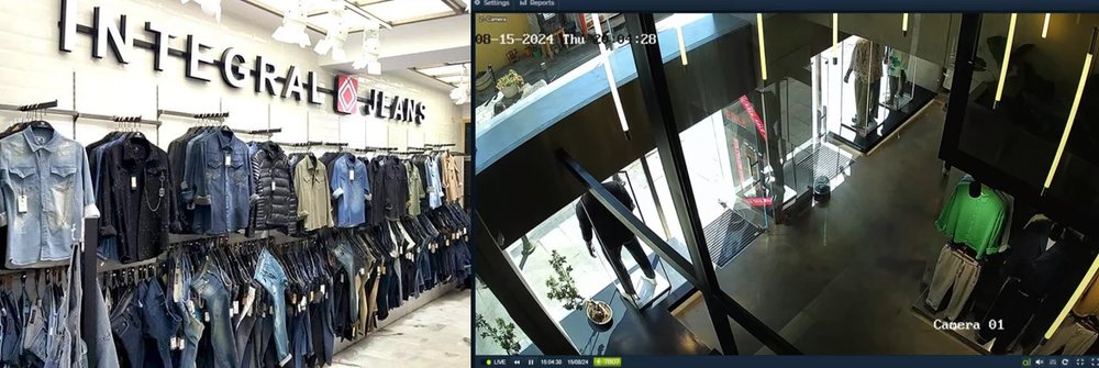 Integral Jeans store and in-store visitor counting camera view